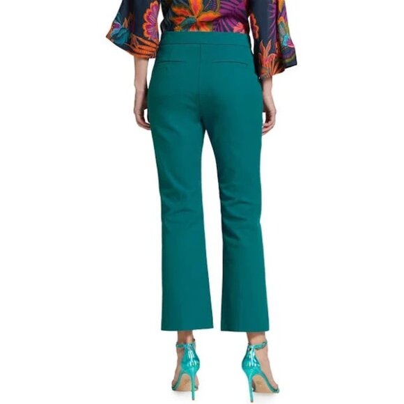 Trina Turk $298 Womens Teal Straight-Leg Pants High-Rise With Pockets 4 NWT - Picture 2 of 14